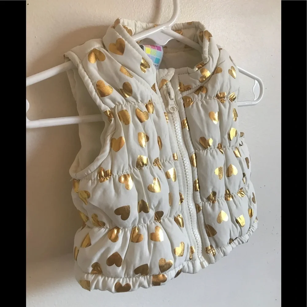Baby Glitter Gold Hearts Vest